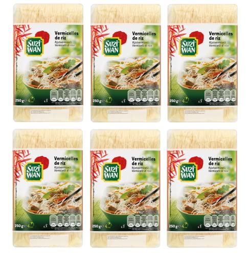 6x Suzi Wan Vermicelli di Riso Reisnudeln Nudelnest aus Reismehl 250g Packung 6x Suzi Wan Vermicelli di Riso Reisnudeln Nudelnest aus Reismehl 250g Packung von SUZI WAN
