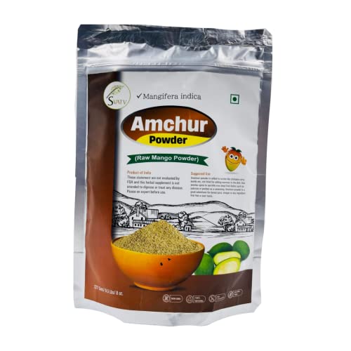 SVATV Amchur Pulver (Amchoor) | getrocknetes Mango pulver für würzigen Geschmack | ohne Konservierungsstoffe | natürliche Würze für indische Küche – 227 g, 8 oz, halbe Pfund von SVATV