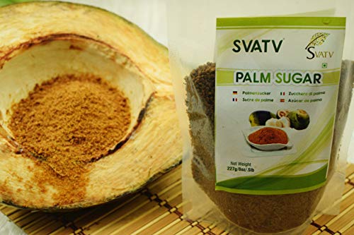 SVATV braunes Palmzucker-Pulver, natürliches Süßstoffpulver, glutenfrei, Süßungsmittel, raffinierte Zuckeralternation, Ersatz für Backen, ohne Konservierungsstoffe, ohne künstliche Aromen, 227 g von SVATV
