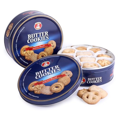 Patisserie Matheo Dänische Butterkekse 2x 454g – Klassisches Butter-Gebäck in Nostalgie-Blechdose – Fünf Sorten nach original dänischem Rezept – Perfekt für Meetings, Besprechungen & als Geschenkidee von SWEET BUDDIES