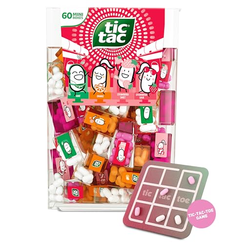 TicTacToe Travels Reiseset – 60 Mini Boxen à 3,8 g, Erdbeere, Minze & Orange mit TicTacToe Spiel - Mini Süßigkeiten, ideal für Kindergeburtstag, Mitgebsel & Werbegeschenke TicTacToe Travels Reiseset – 60 Mini Boxen à 3,8 g, Erdbeere, Minze & Orange mit TicTacToe Spiel - Mini Süßigkeiten, ideal für Kindergeburtstag, Mitgebsel & Werbegeschenke von SWEET BUDDIES