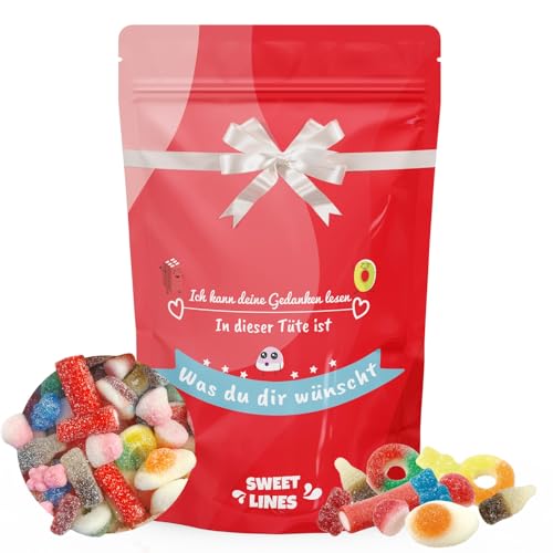 SÜSSE LINIEN: Süßigkeiten mit Botschaften der Liebe und Mitgefühl – 100-g-Packung, das perfekte Geschenk, um zu überraschen und Süße zu teilen (denken) von SWEET LINES
