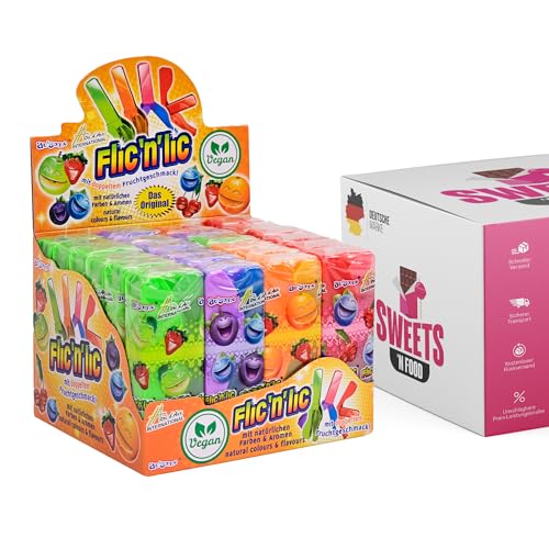 Flic'n'Lic Flicnlic Lutscher Lollies - 24 Stück im Display | Mit stylishem SWEETS´N FOOD Packband verpackt Flic'n'Lic Flicnlic Lutscher Lollies - 24 Stück im Display | Mit stylishem SWEETS´N FOOD Packband verpackt von SWEETS´N FOOD