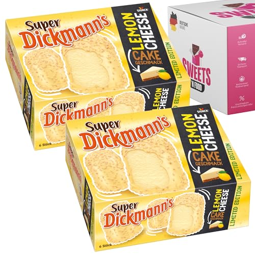 Super Dickmann’s Lemon Cheesecake 6er Schaumküsse | Schaumwaffeln Schokoküsse | zartes Schaumgebäck mit Zitronen-Käsekuchen-Geschmack | 2–12 Packungen à 168g (2 x 168g) von SWEETS´N FOOD