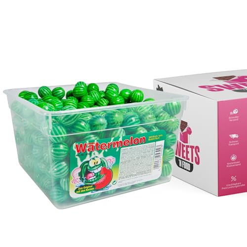 Sweet Stories® Bubble Gum Watermelon - 300 Stück in der Dose | Mit stylishem SWEETS´N FOOD Packband verpackt von SWEETS´N FOOD
