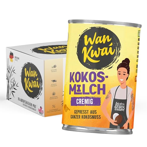 Wan Kwai Kokosmilch cremig 400ml | Vegan | Gepresst aus ganzer Kokosnuss | Fettgehalt: 15% von SWEETS´N FOOD