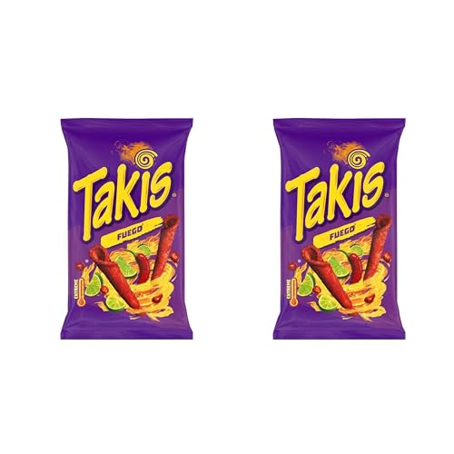 2x Takis Fuego 100g – Scharfe Mais-Tortilla-Chips mit intensivem Limetten-Chili-Geschmack, Perfekt für den Snack-Liebhaber (SPARPACK) + SYNBERA Sticker von SYNBERA
