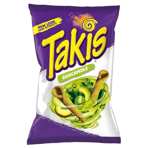 Takis Guacamole Geschmack Tortilla Chips - Knusprige Snack-Rollen mit Avocado-Guacamole-Würze, 92,3g Packung + SYNBERA Sticker von SYNBERA