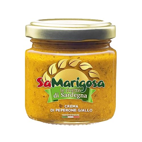 Sa Marigosa Crema di Peperone giallo in Agrodolce, Creme aus gelben Paprika, Glas 90 g von Sa Marigosa