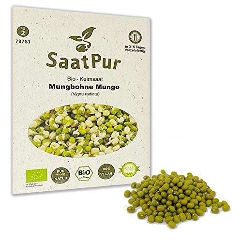 Mungbohnen BIO Keimsprossen SaatPur - Mungo Sprossen Keimsaat, Microgreen - 75g von SaatPur