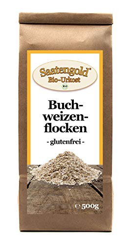Saatengold | Naturstoffe / Natürlich / Rein | Vegan & glutenfrei (Bio-Buchweizenflocken / Buchweizen 500g) von Saatengold
