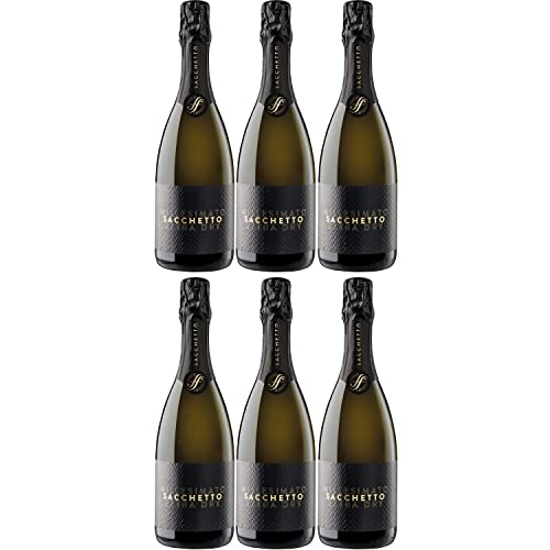 Sacchetto Etichetta Nera Spumante Millessimato Extra Dry Italien I Visando Paket (6 x 0,75l) von Sacchetto