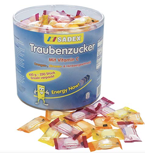 Sadex Traubenzucker Dose einzelverpackte Bonbons mit Vitamin C 650g Sadex Traubenzucker Dose einzelverpackte Bonbons mit Vitamin C 650g von Sadex