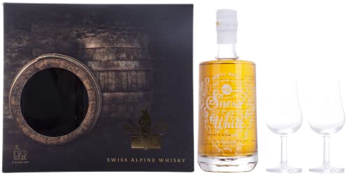 Säntis Malt SNOW WHITE Single Malt Swiss Alpine Whisky PINEAU FINISH № 8 48% Vol. 0,5l in Geschenkbox mit 2 Gläsern von Säntis