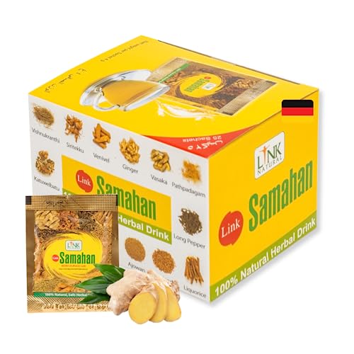 Link Natural Samahan Tee – Direktversand aus Deutschland – 100% Authentischer Ayurvedischer Kräutertee – 25 Beutel (100g) von Safranwunder