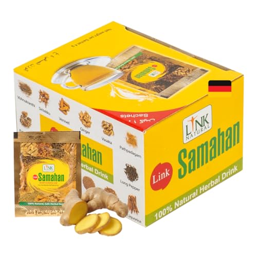 Link Natural Samahan Tee – Direktversand aus Deutschland – 100% Authentischer Ayurvedischer Kräutertee – 200 Beutel von Safranwunder