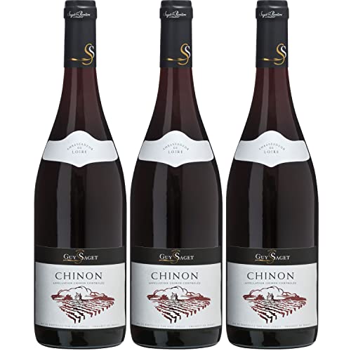 Guy Saget Chinon Rouge Rotwein Wein trocken Frankreich Inkl FeinWert E-Book (3 Flaschen) von Saget la Perrière