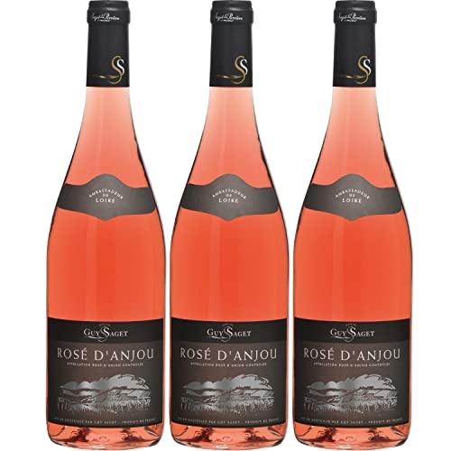 Guy Saget Rosé d'Anjou Roséwein Wein trocken Frankreich I Visando Paket (3 Flaschen) von Saget la Perrière