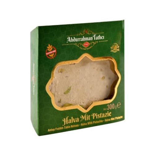 Antep Pistazien Halva – Traditionelle Sesampaste mit Geröstetem Sesam und Pistazien, Orientalische Süßigkeit, Cremig, Aromatisch, (300g) von Sahha