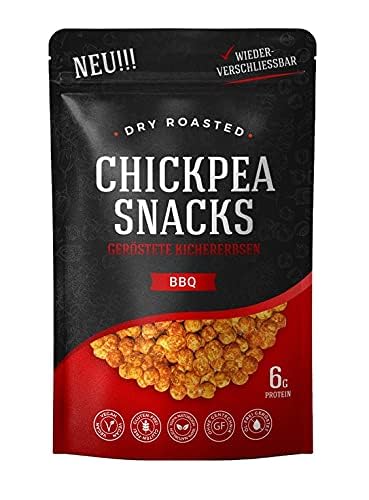 Chickpea Snacks - Knusprig Geröstete Kichererbsen - Studentenfutter - Proteinreicher Snack - 150g - Vegan & Glutenfrei (1 Karton, Barbecue) von Sahha