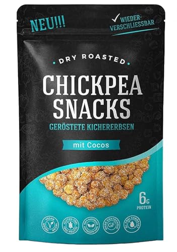 Chickpea Snacks - Knusprig Geröstete Kichererbsen - Studentenfutter - Proteinreicher Snack - 150g - Vegan & Glutenfrei (1 Karton, Cocos) von Sahha