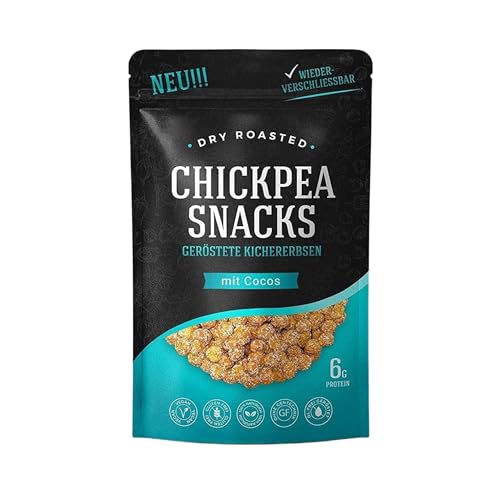 Chickpea Snacks - Knusprig Geröstete Kichererbsen - Studentenfutter - Proteinreicher Snack - 150g - Vegan & Glutenfrei (1 Karton, Cocos) von Sahha