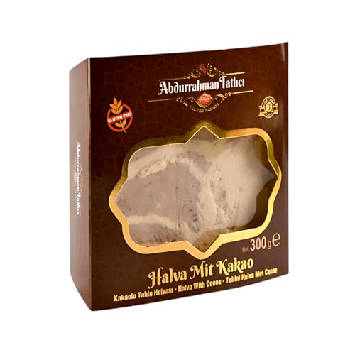 Halva mit Kakao - Traditionelle Sesampaste mit Gerösteten Sesamsamen und Kakao, Orientalisch süß, Cremig, Geschmackvoll, (300g) von Sahha
