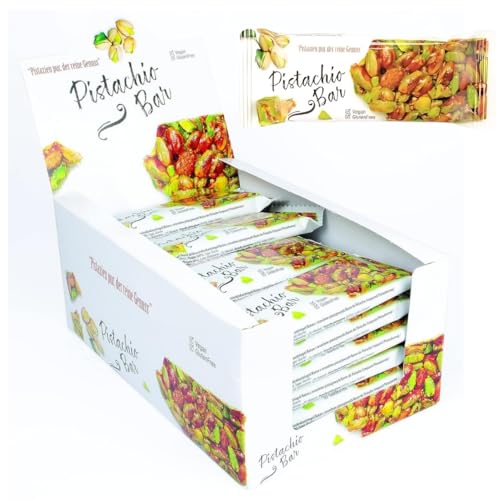 Sahha Pistachio Bar 24x40g, Vegan & Glutenfrei, High Protein Riegel, Low Carb & Eiweißriegel mit Natürlichen Zutaten, Gesunder Snack von Sahha