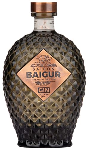 Saigon Baigur Premium Dry Gin (70cl, 43% Vol) Einzigartige Mischung aus 12 Vietnamesischen Botanicals, Erster Premium Dry Gin aus Ho-Chi-Minh-Stadt, Hergestellt in Einem Traditionellen Kupferkessel von Saigon Baigur