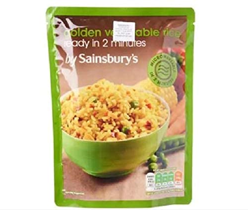 Sainsbury's Goldener Gemüsereis 250 g – Gekochte Langkornreis mit Gemüse von Sainsbury's