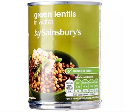 Sainsbury's Grüne Linsen im Wasser 400 g – Grüne Linsen sind eine große Proteinquelle reich an Ballaststoffen. Sainsbury's Grüne Linsen im Wasser 400 g – Grüne Linsen sind eine große Proteinquelle reich an Ballaststoffen. von Sainsbury's