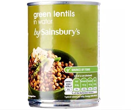 Sainsbury's Grüne Linsen im Wasser 400 g – Grüne Linsen sind eine große Proteinquelle reich an Ballaststoffen. von Sainsbury's