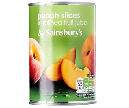 Sainsbury's Pfirsichscheiben im Fruchtsaft 411 g – Pfirsichscheiben in raffiniertem Traubensaft. von Sainsbury's