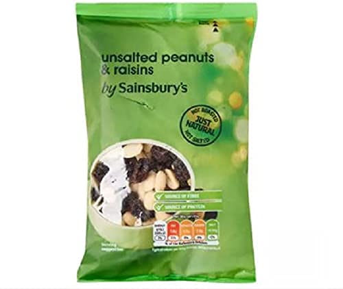 Sainsbury's Ungesalzene Jumbo Erdnüsse und Rosinen 200 g – Mischung aus ungesalzten Erdnüssen und Rosinen Sainsbury's Ungesalzene Jumbo Erdnüsse und Rosinen 200 g – Mischung aus ungesalzten Erdnüssen und Rosinen von Sainsbury's