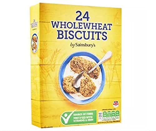 Sainsbury's Vollweizenkekse Müsli 430g - 24 Vollkornweizen-Getreidekekse angereichert mit Vitaminen und Eisen. von Sainsbury's