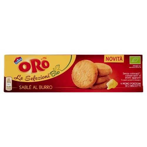 12x Oro Saiwa Le Selezioni Bio Sablé al Burro Bio-Produkt Butterkekse Kekse Biscuits Cookies 112g von Saiwa