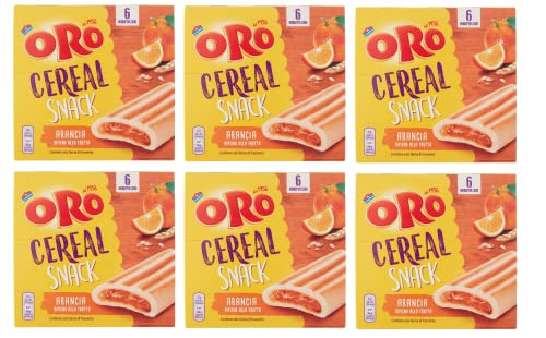 6x Oro Saiwa Cereal Snack Arancia Müslikeks mit Orangenfüllung Kekse Biscuits 162g von Saiwa