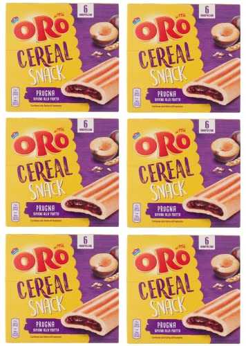 6x Oro Saiwa Cereal Snack Prugna Müslikeks mit Pflaumenfüllung Kekse Biscuits 162g von Saiwa