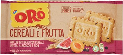 6x Saiwa Oro frollini integrali con cereali e frutta Vollkorn-Shortbread mit Getreide und Früchten 300g von Saiwa