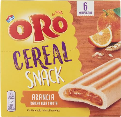 Oro Saiwa Cereal Snack Arancia Müslikeks mit Orangenfüllung Kekse Biscuits 162g von Saiwa