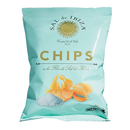 Chips mit Fleur de Sel 45g. Sal de Ibiza. 18 Stk. von Sal de Ibiza