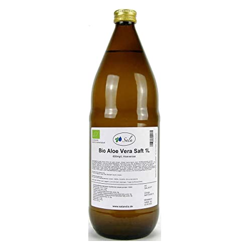 Sala Aloe Vera Saft 100% Direktsaft 600mg/L Aloverose bio 2 x 1000 ml 1 L Glasflasche von Sala