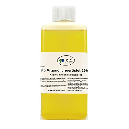 Sala Arganöl kaltgepresst ungeröstet food grade BIO (250 ml HDPE-Flasche) von Sala