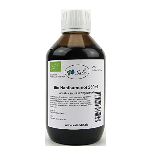 Sala Hanföl Hanfsamenöl kaltgepresst nativ BIO (250 ml Glasflasche) von Sala