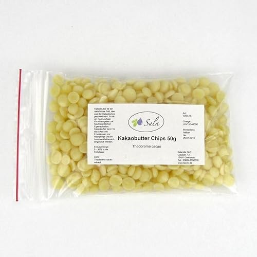 Sala Kakaobutter Chips Pastillen Lebensmittelqualität konv. 50 g von Sala