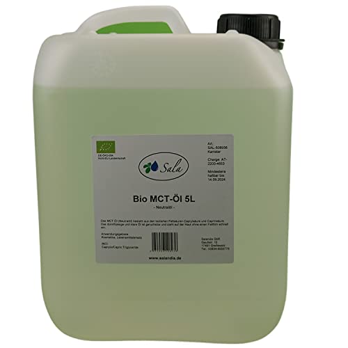 Sala MCT Öl Neutralöl BIO aus Kokosfett (5 L Kanister) von Sala