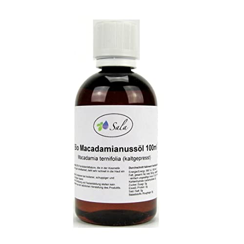 Sala Macadamianussöl Macadamiaöl kaltgepresst BIO (100 ml PET-Flasche) von Sala