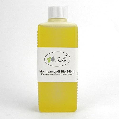 Sala Mohnsamenöl Mohnöl kaltgepresst BIO (250 ml HDPE-Flasche) von Sala