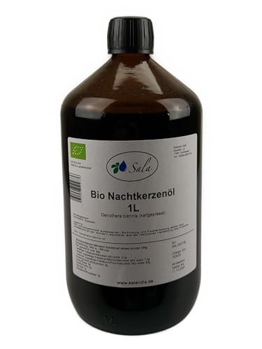 Sala Nachtkerzenöl kaltgepresst bio food grade 1000 ml (1 L Glasflasche) von Sala