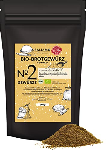 100g BIO Brotgewürz gemahlen, Brotgewürzmischung, ohne Geschmacksverstärker ohne künstliche Zusätze, intensiver Geschmack nach Fenchel, Anis, Koriander, Kümmel | Saliamo von Saliamo